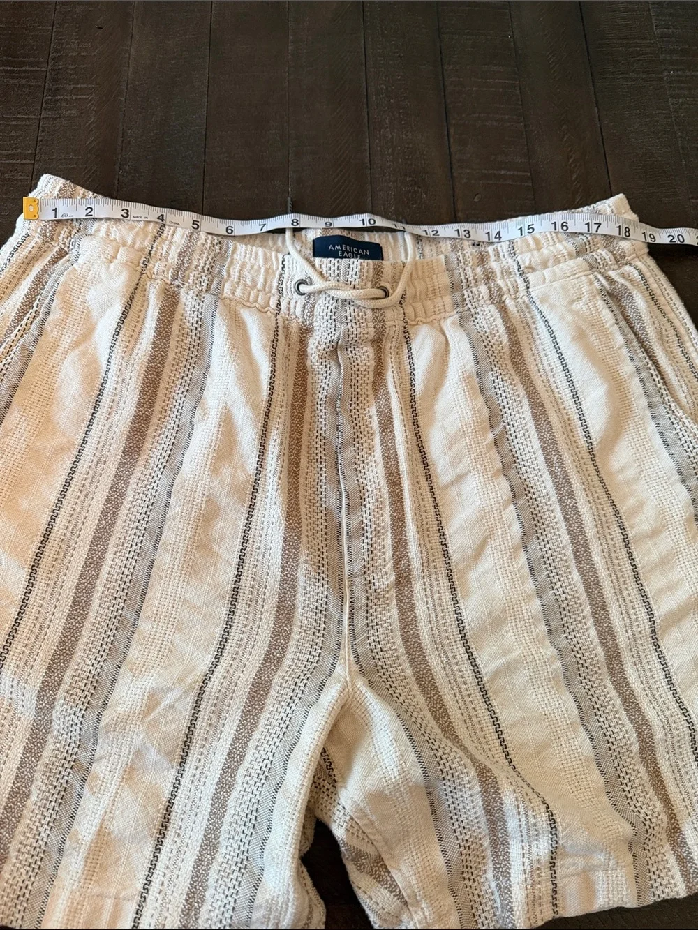 American Eagle Outfitters Cream and Tan Textured Knit Top